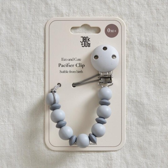 Jack o Juno Bubble pacifier clip pale & dark grey Jack o Juno Bubble pacifier clip pale & dark grey