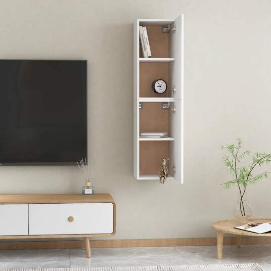 vidaXL TV-benk 2 stk hvit 30,5x30x60 cm sponplate
