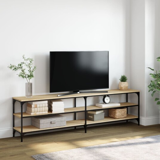 vidaXL TV-benk sonoma eik 180x30x50 cm konstruert tre og metall