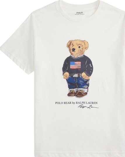 Polo Ralph Lauren White Core Bear Boy T-Shirt S/8 år Polo Ralph Lauren White Core Bear Boy T-Shirt S/8 år