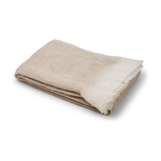 Warm & Comfy Ullpledd Mohair mix 130x170 cm Lys Beige