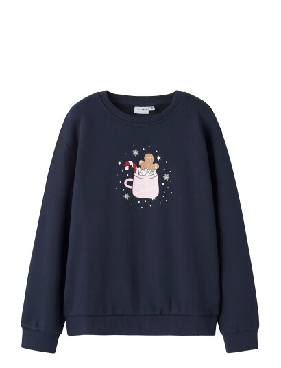 name it Nkfvismas Ls Nreg Sweat Bru Navy 116