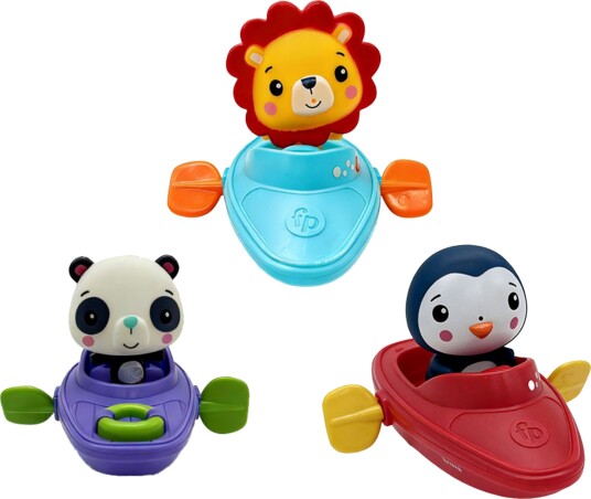 Fisher Price Badeleke Opprullingsbåt + Pingvinfigur Cfgmbt003c