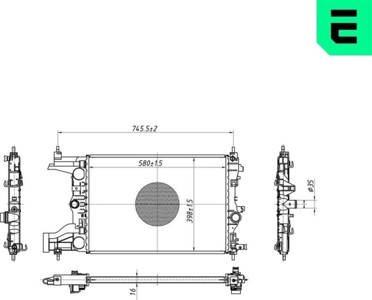 ERA 673128 Radiator motorkjøling ERA 673128 Radiator motorkjøling
