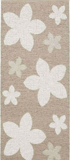 Plastmatter   Horredsmattan Flower beige Størrelse: 150 x 150 cm