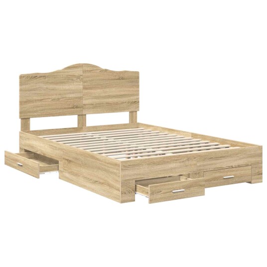  Sengestamme med skuff Sonoma eik 140 x 190 cm Konstruert tre