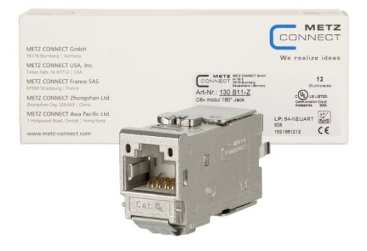 Metz Connect 130B11-Z Flat Metallisk Rj-45 Terminal Hunkjønn Cat6a