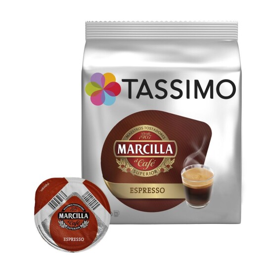Tassimo Marcilla Espresso til Tassimo. 16 kapsler Tassimo Marcilla Espresso til Tassimo. 16 kapsler