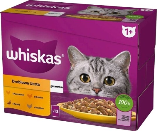 Whiskas Fjærkre I Gelé Kylling And Kalkun 12X85 G