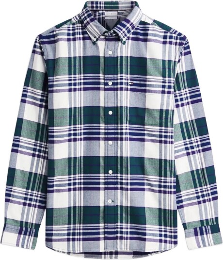 Tommy Hilfiger Hero Flannel Tartn Chck Rf Shirt ORNAMENTAL GREEN CHECK L