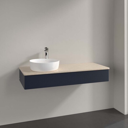 Villeroy & Boch Antao Servantskap med 1 skuff 120x50x19 cm u/lys Blå Matt/Crème Villeroy & Boch Antao Servantskap med 1 skuff 120x50x19 cm u/lys Blå Matt/Crème