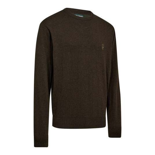 Deerhunter Harrington rundhalset strikkegenser Herre Brown Melange L Deerhunter Harrington rundhalset strikkegenser Herre Brown Melange L