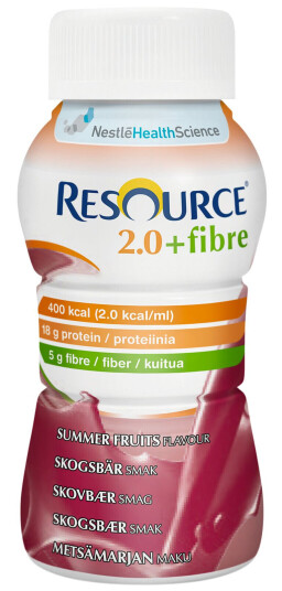 Resource 2,0 + Fibre næringsdrikk skogsbær, 4x200 ml Resource 2,0 + Fibre næringsdrikk skogsbær, 4x200 ml
