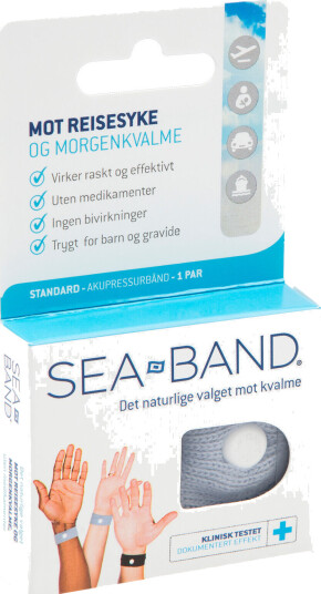 Sea Band Akupressurarmbånd voksen assorterte farger 1 par