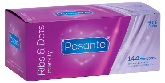 Pasante Intensity Ribs & Dots Kondomer 144 stk. - Klar Pasante Intensity Ribs & Dots Kondomer 144 stk. - Klar