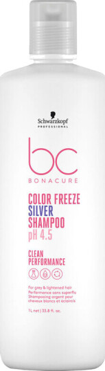 Schwarzkopf BC Bonacure Silver Shampoo 1000ml - Sulfatfri, Vegansk for Farget og Blondt Hår