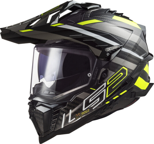 LS2 MX701 Explorer Carbon Edge Motocross Hjelm S Svart Gul