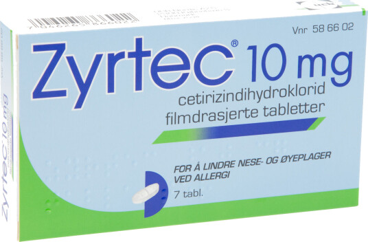 Zyrtec Tabletter 10mg 7 stk. på brett Zyrtec Tabletter 10mg 7 stk. på brett