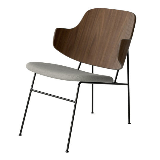 Audo Copenhagen The Penguin Lounge Chair Upholstered Seat Black Steel / Walnut / Re-Wool 218