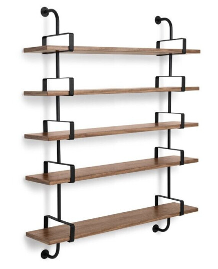 Gubi Demon vegghylle 5 etasjer walnut, 155 cm