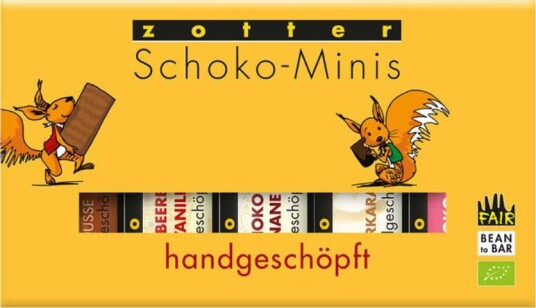 Zotter Hand scooped Chocolate Minis 5 flavors