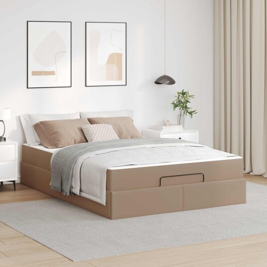Sengeramme med madrass Annet 2 pcs Lysebrun PVC Sengeramme med madrass Annet 2 pcs Lysebrun PVC