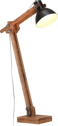 vidaXL Gulvlampe svart heltre mango E27