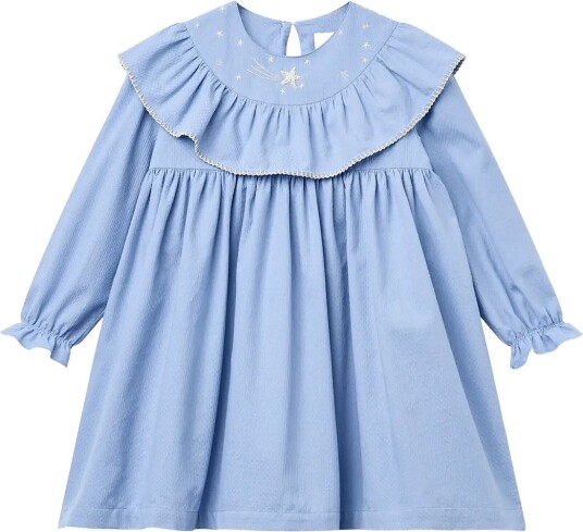 Copenhagen Colors Dress W. Frill & Star Embroidery   Blue   104