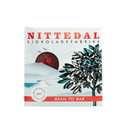 Nittedal Sjokoladefabrikk Milk Chocolate with Raspberry Craft Chocolate Bar Nittedal Sjokoladefabrikk Milk Chocolate with Raspberry Craft Chocolate Bar