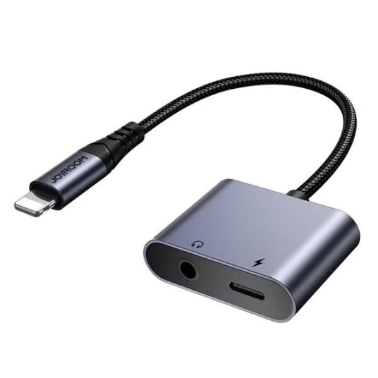 Joyroom 2-i-1 DAC Lyd- og Ladeadapter med 3,5mm og Lightning - Svart Joyroom 2-i-1 DAC Lyd- og Ladeadapter med 3,5mm og Lightning - Svart