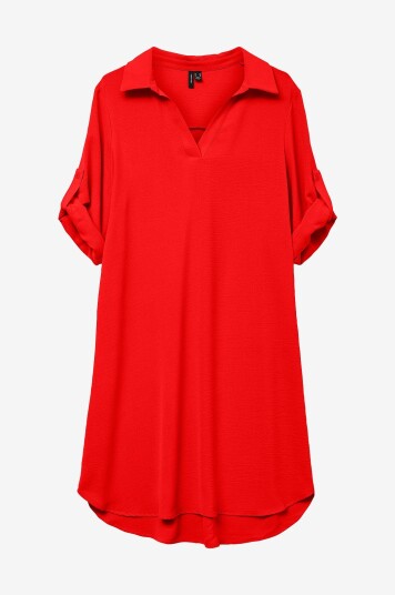 Vero Moda - Kjole vMalva Short Fold-up Dress wvn GA - Rød