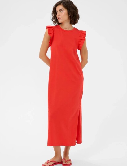 Kaffe Kacelina Flounce Dress - Red - L Kaffe Kacelina Flounce Dress - Red - L