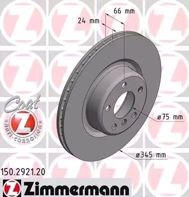 Bremseskive ZIMMERMANN 150.2921.20