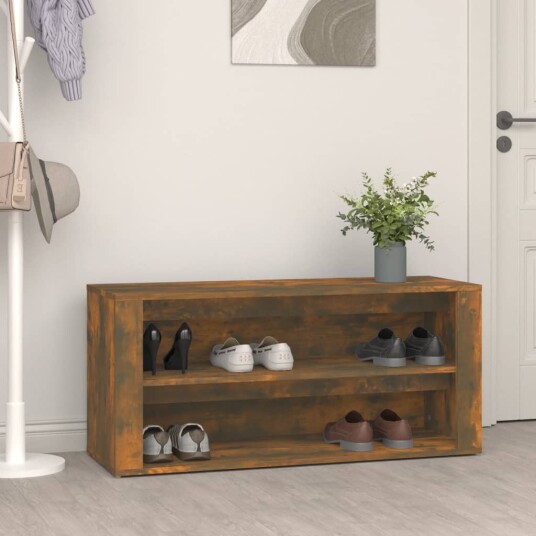 vidaXL Skohylle r?kt eik 100x35x45 cm konstruert tre vidaXL Skohylle r?kt eik 100x35x45 cm konstruert tre