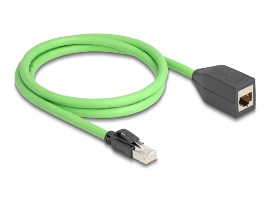 Delock Forlengelseskabel For Patch Rj 45 Hann Til Rj 45 Hunn 1 M 6.8 Mm Sf/Utp Cat 6A Uten Hindringer Grønn 80880