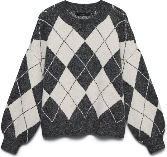 Vero Moda Vmdoffy Jaquard Ls O Nck Pullover Noos DARK GREY MELANGE XS Vero Moda Vmdoffy Jaquard Ls O Nck Pullover Noos DARK GREY MELANGE XS