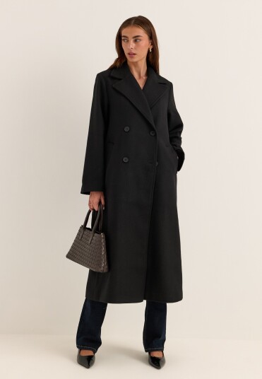 Bubbleroom Straight Wool Blend Coat