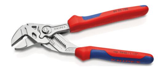 Knipex 8605 Polygrip Tångnyckel 180mm med Blå/Rød Håndtak