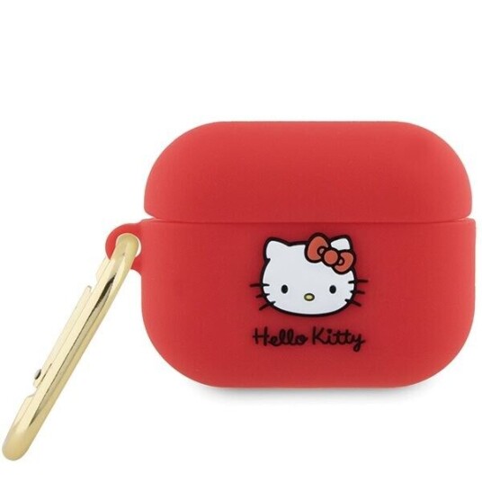Hello Kitty Silicone 3D Kitty Head Dėklas, Skirtas Airpods Pro 2 (2022/2023) – Fuksija