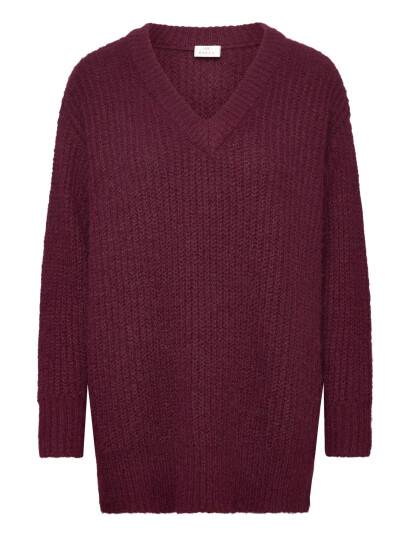 Kaffe Kaane V Neck Pullover Burgundy S Kaffe Kaane V Neck Pullover Burgundy S