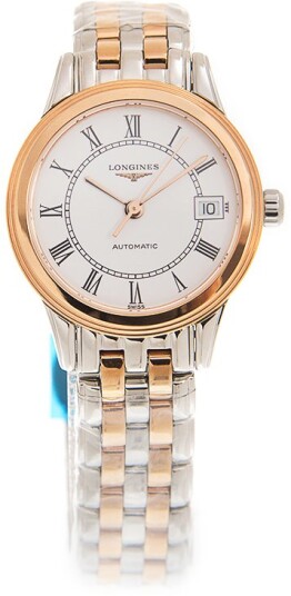 Longines Dameklokke L4.274.3.91.7 Flagship Hvit/Rose gulltonet stål