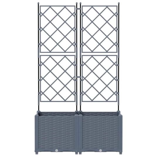 hagepotte med trellis 2 stk Lysegrå 80x40x143 cm hagepotte med trellis 2 stk Lysegrå 80x40x143 cm