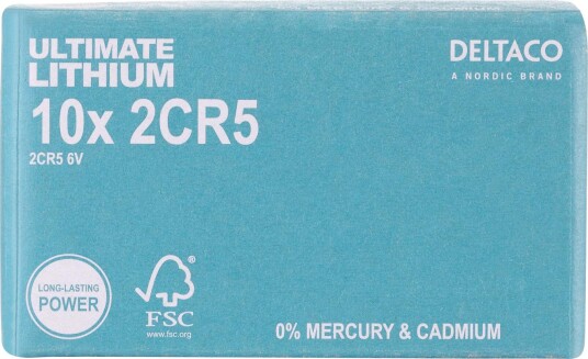 Deltaco Ultimate 6V 2CR5 Lithium Batterier 10 pk
