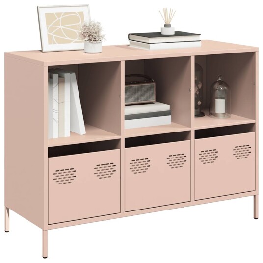 Skjenk rosa 101,5x39x73,5 cm kaldvalset stål 8721102931222