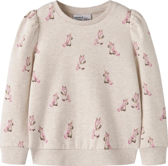 Name It Collegegenser NmfLaurie Peyote Melange Name It 6 år (116) Collegegenser Beige