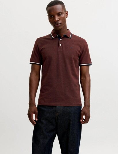Jack & Jones Jjepaulos Polo Ss Noos Burgundy L