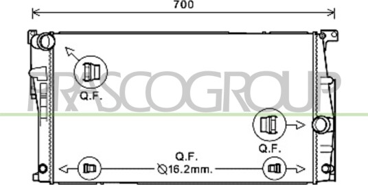 PRASCO BM028R002 Radiator motorkjøling