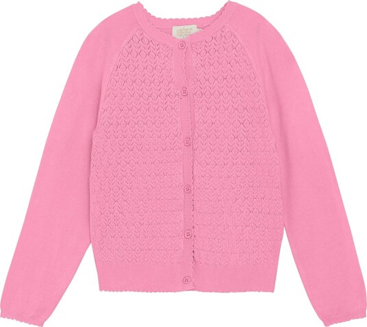 Creamie Cardigan Strikk Pointelle Rosebloom Creamie 3 år 98 Cardigan Rosa