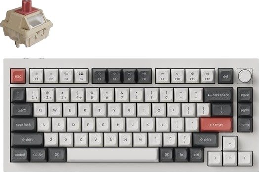 Keychron Q1 Ultra 75% 8K Wireless Tri-Mode Gamingtastatur Engelsk USA Hvit Q1U-P1