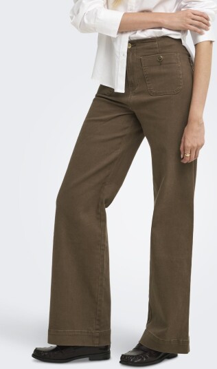 Only Madeline High Waist Wide Pocket Color Denim Brun M/32